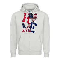 Dove Grey American Flag Home Zipper Hoodie - Bettercallsaul