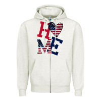 American Flag Home Zipper Hoodie | Teevron