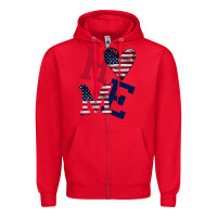 Red American Flag Home Zipper Hoodie - Bettercallsaul