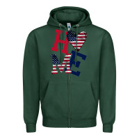 Sports Green American Flag Home Zipper Hoodie - Bettercallsaul
