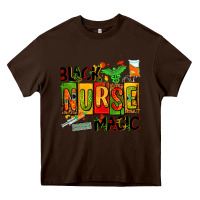 Chocolate Brown black nurse magic Heavy Core Tee - AdoDesignShop