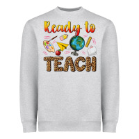 Heather Grey ready to teach Heavyweight Sweatshirt - NancyCooperArtShop