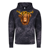 Cloud Black sunflower headband highland cow Vintage Hoodie - Jasminsmagicworld