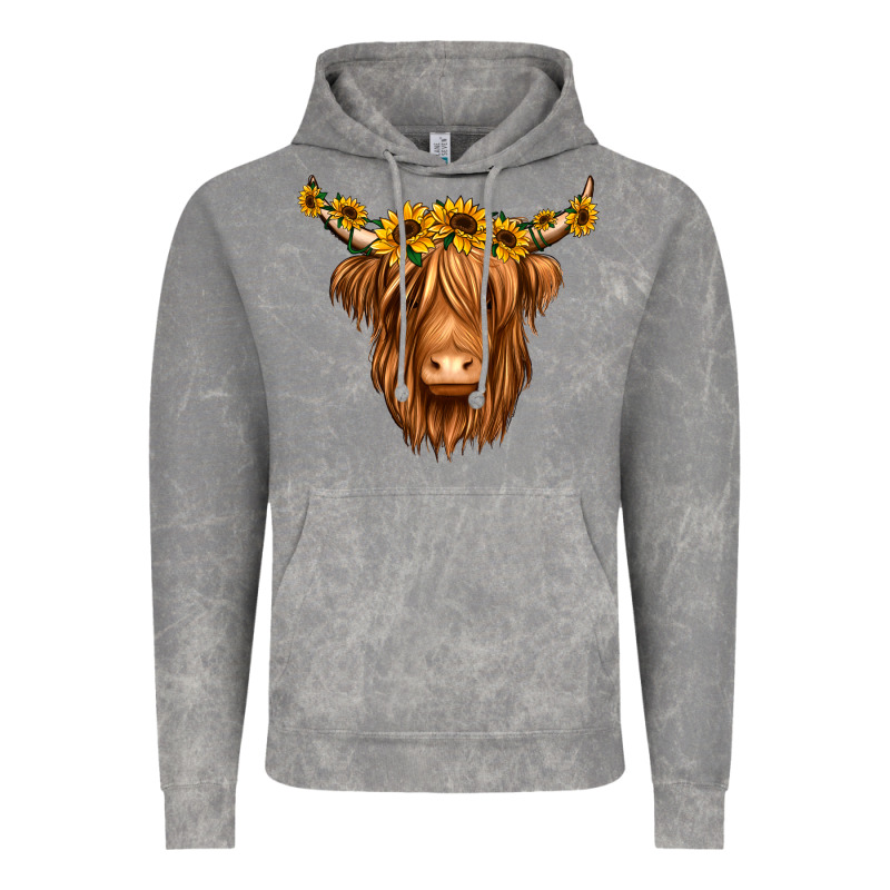 Sunflower Headband Highland Cow Vintage Hoodie by Jasminsmagicworld | Teevron
