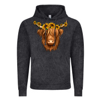 Vintage Black sunflower headband highland cow Vintage Hoodie - Jasminsmagicworld