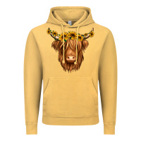 Vintage Mustard sunflower headband highland cow Vintage Hoodie - Jasminsmagicworld