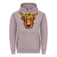 Vintage Zinc sunflower headband highland cow Vintage Hoodie - Jasminsmagicworld