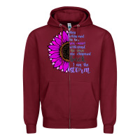 Burgundy I Am The Storm sunflower Zipper Hoodie - Bettercallsaul