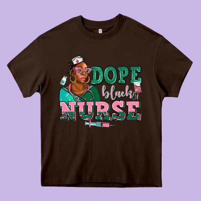 Afro  Nurse Dope Black Heavy Core Tee Designed By Adodesignshop