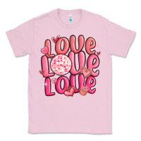 Bubblegum Pink love love love valentines day Classic Tee - MaliasSmallBusiness