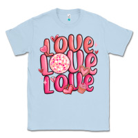 Dusty Blue love love love valentines day Classic Tee - MaliasSmallBusiness