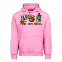 Fuchsia Pink Peace Love Tequila Urban Hoodie - BundleAndBundleShop