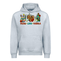 Heather Grey Peace Love Tequila Urban Hoodie - BundleAndBundleShop