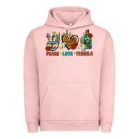 Pigment Salmon Peace Love Tequila Urban Hoodie - BundleAndBundleShop