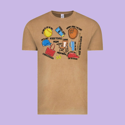 Softball Mom Vintage Tee Designed By Maliassmallbusiness