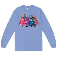 Colony Blue christmas trees and lights Long Sleeve Tee - MaliasSmallBusiness