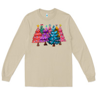 Mushroom christmas trees and lights Long Sleeve Tee - MaliasSmallBusiness