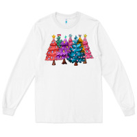White christmas trees and lights Long Sleeve Tee - MaliasSmallBusiness