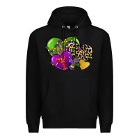 Black mardi gras hearts cg (1) Premium Hoodie - CowGirlArtShop