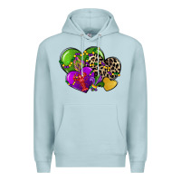 Blue Mist mardi gras hearts cg (1) Premium Hoodie - CowGirlArtShop