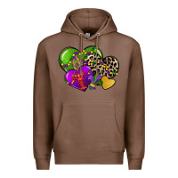 Chestnut mardi gras hearts cg (1) Premium Hoodie - CowGirlArtShop