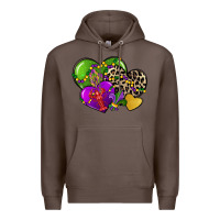 Coffee mardi gras hearts cg (1) Premium Hoodie - CowGirlArtShop