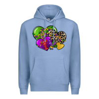Colony Blue mardi gras hearts cg (1) Premium Hoodie - CowGirlArtShop