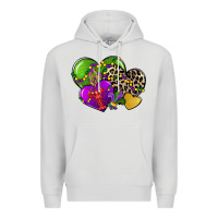 Dove Grey mardi gras hearts cg (1) Premium Hoodie - CowGirlArtShop