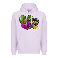 Lilac mardi gras hearts cg (1) Premium Hoodie - CowGirlArtShop