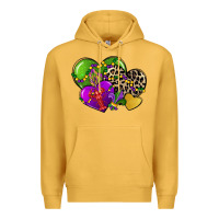 Mustard mardi gras hearts cg (1) Premium Hoodie - CowGirlArtShop