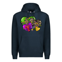 Navy mardi gras hearts cg (1) Premium Hoodie - CowGirlArtShop