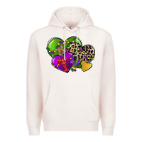 Pale Pink mardi gras hearts cg (1) Premium Hoodie - CowGirlArtShop