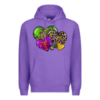 Purple mardi gras hearts cg (1) Premium Hoodie - CowGirlArtShop