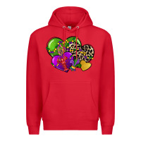 Red mardi gras hearts cg (1) Premium Hoodie - CowGirlArtShop