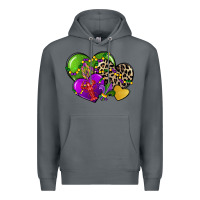 Rock mardi gras hearts cg (1) Premium Hoodie - CowGirlArtShop