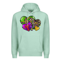 Seafoam mardi gras hearts cg (1) Premium Hoodie - CowGirlArtShop
