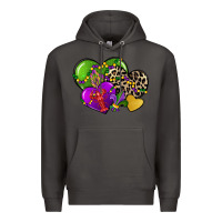 Smoke mardi gras hearts cg (1) Premium Hoodie - CowGirlArtShop