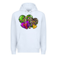 White mardi gras hearts cg (1) Premium Hoodie - CowGirlArtShop
