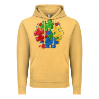 Vintage Mustard autism puzzles Vintage Hoodie - MaliasSmallBusiness