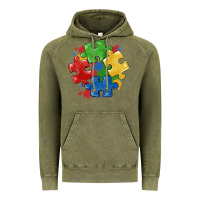 Vintage Olive autism puzzles Vintage Hoodie - MaliasSmallBusiness