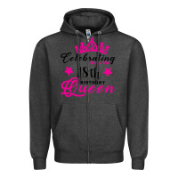 Charcoal Heather Celebrating With the 18th Birthday Queen Zipper Hoodie - Bettercallsaul
