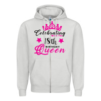 Dove Grey Celebrating With the 18th Birthday Queen Zipper Hoodie - Bettercallsaul