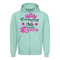 Seafoam Celebrating With the 18th Birthday Queen Zipper Hoodie - Bettercallsaul