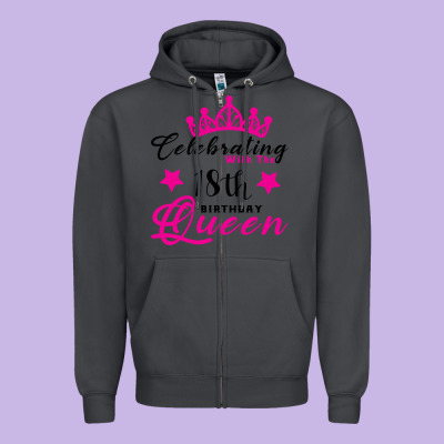 Celebrating With The 18th Birthday Queen Zipper Hoodie Designed By Bettercallsaul