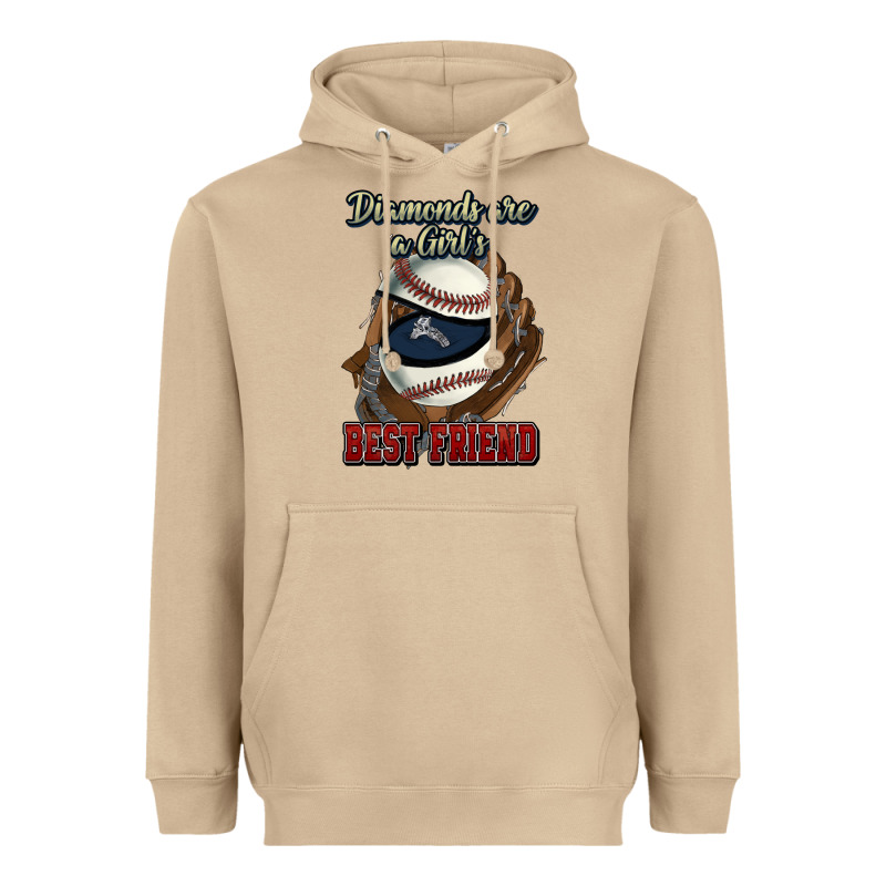 Diamonds Are A Girl's Best Friend Baseball Heavyweight Hoodie by HowdyJamesFarm | Teevron