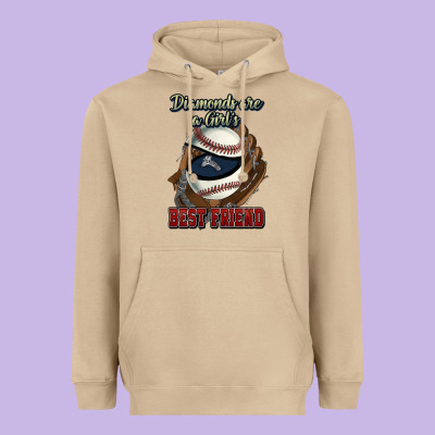 Diamonds Are A Girl's Best Friend Baseball Heavyweight Hoodie Designed By Howdyjamesfarm
