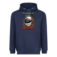 Navy Diamonds are a girl's best friend Baseball Heavyweight Hoodie - HowdyJamesFarm
