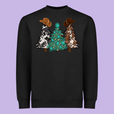 Cowhide With Gemstones Trees Heavyweight Sweatshirt Designed By Maliassmallbusiness