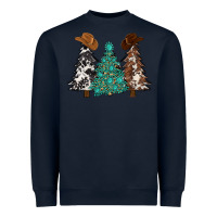 Navy cowhide with gemstones trees Heavyweight Sweatshirt - MaliasSmallBusiness