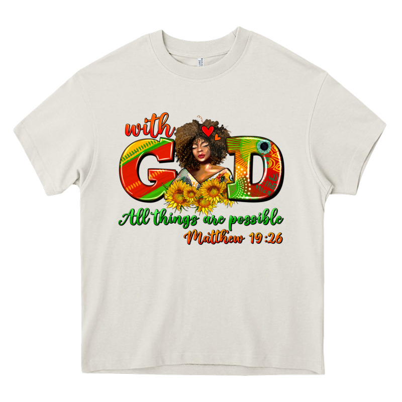 With God All Things Are Possible Juneteenth Heavy Core Tee by AdoDesignShop | Teevron
